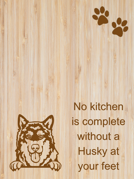 Husky Cutting Board - No Kitchen Is Complete Without a Husky at Your Feet Charcuterie Board - 12x8 inch Cutting Board with Copper Resin Detailing