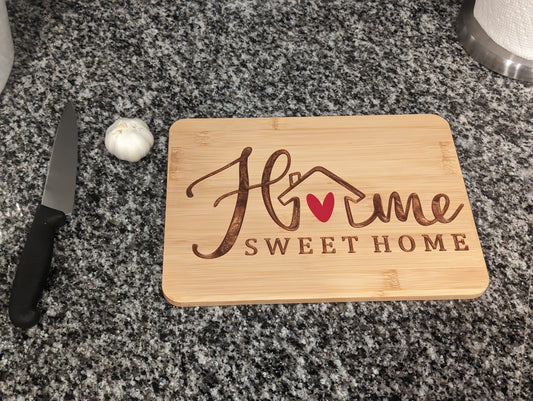 Home Sweet Home Cutting Board with Resin Inlay 8 in by 12 in from The Mindful Realm