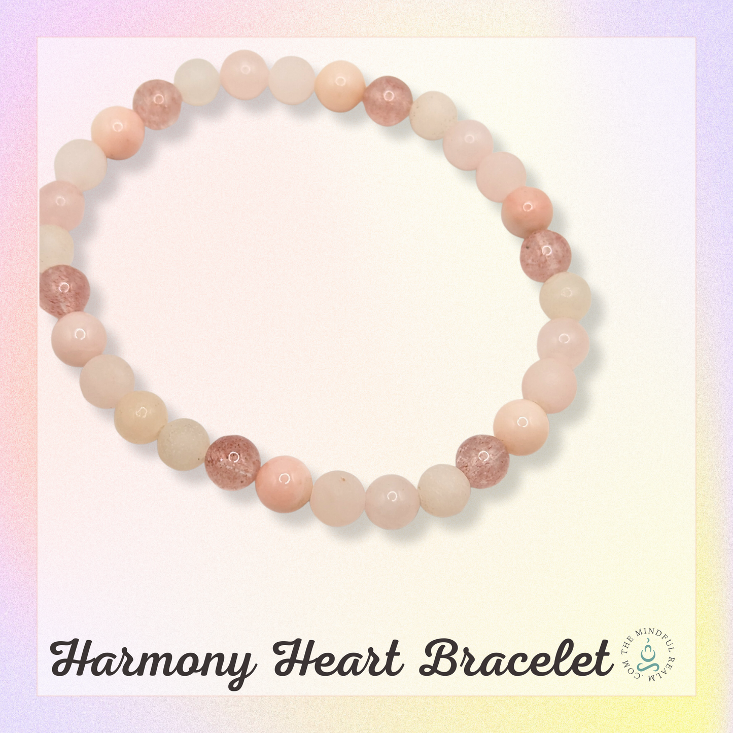 Harmony Heart Gemstone Stretch Bracelet - 6.5 inches - Rose Quartz, Opal, Aventurine, Morganite, Quartz - Limited Supply